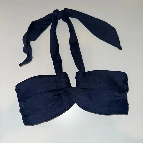 Seafolly Australia Bandeau Navy Blue Halter Bikini Top, Size 8 - Picture 4 of 8
